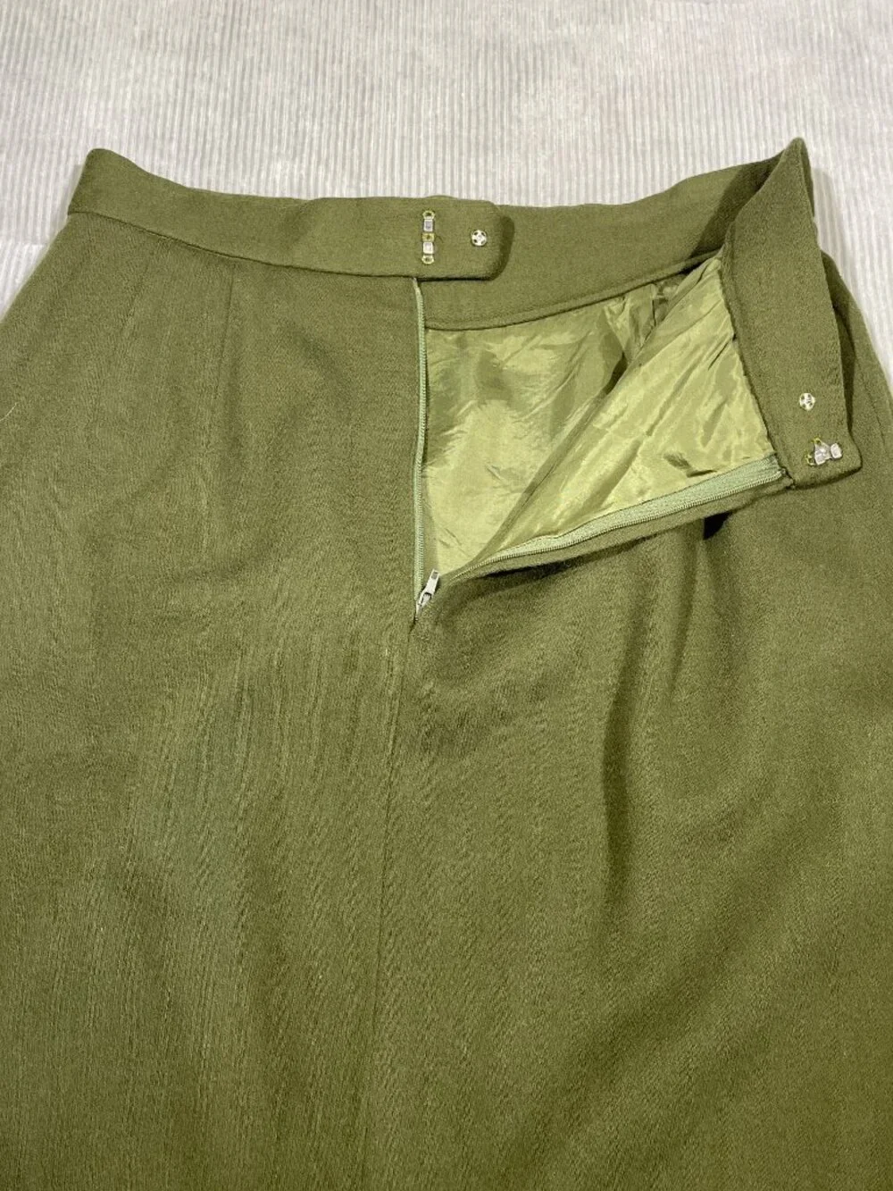 Japanese Wool Blend Pencil Skirt Office Siren High Waist Midi Workwear Size 8 M - Picture 6 of 12